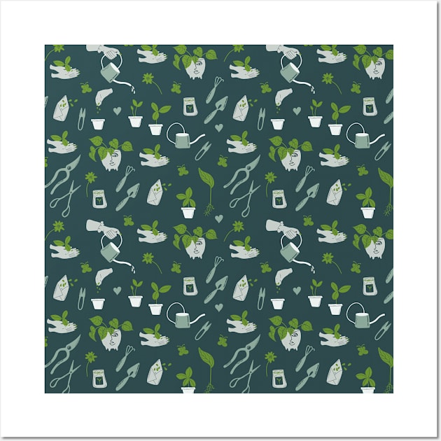 Home gardening pattern Wall Art by DanielK